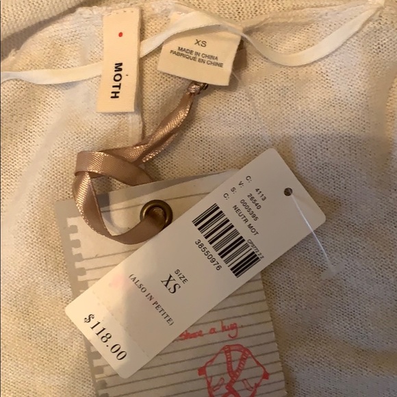 Anthropologie Moth Zip Front Cardigan Sweater Wrap - Picture 6 of 6